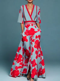 Tiara - V-neck floral dress