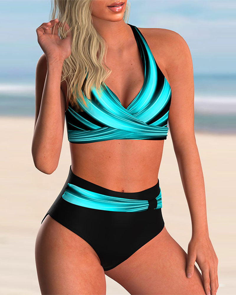 Liliana - Cross Neck Print Bikini Set