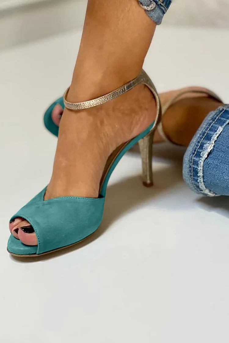 Liv - Shiny peep-toe stiltheel