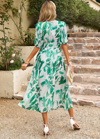Estella - Flattering Floral Midi Dress