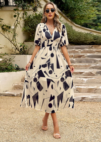 Estella - Flattering Floral Midi Dress