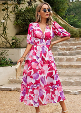 Estella - Flattering Floral Midi Dress