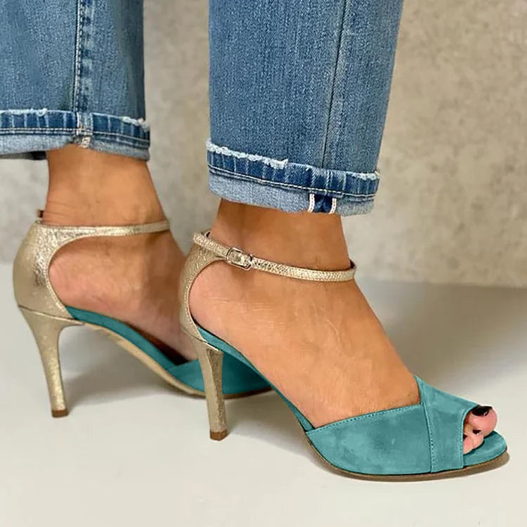 Liv - Shiny peep-toe stiltheel