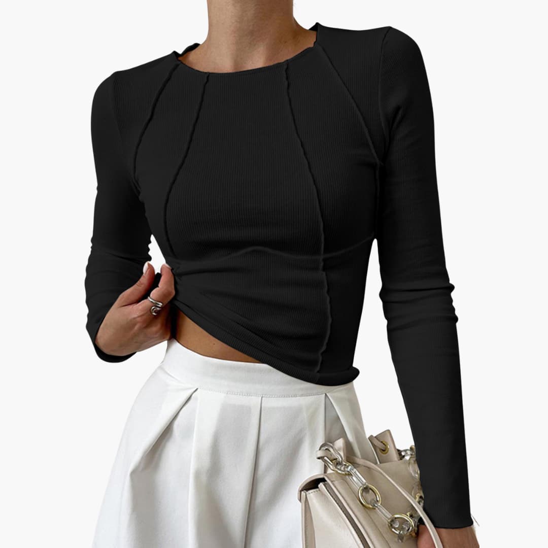 Saskia | Sculpted Seam Long Sleeve Top