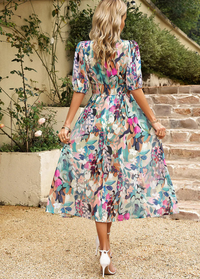Estella - Flattering Floral Midi Dress