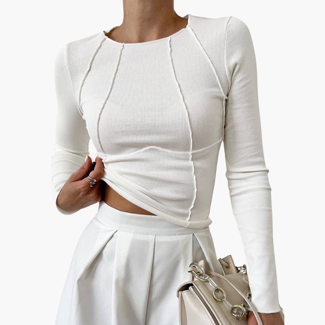 Saskia | Sculpted Seam Long Sleeve Top
