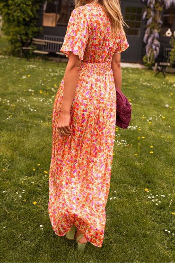 Sandra - Elegant V-Neck Maxi Dress