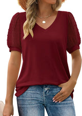 Nema | Textured Sleeve V-Neck Top