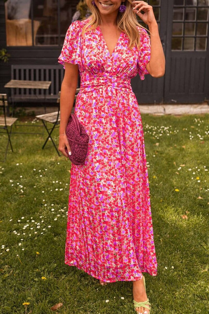 Sandra - Elegant V-Neck Maxi Dress