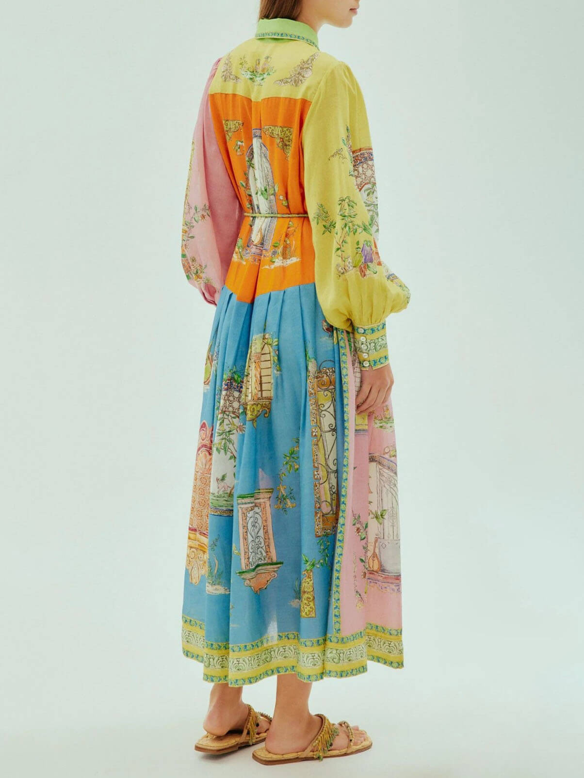 Allison - Exquisite Garden Print Button-Down Dress