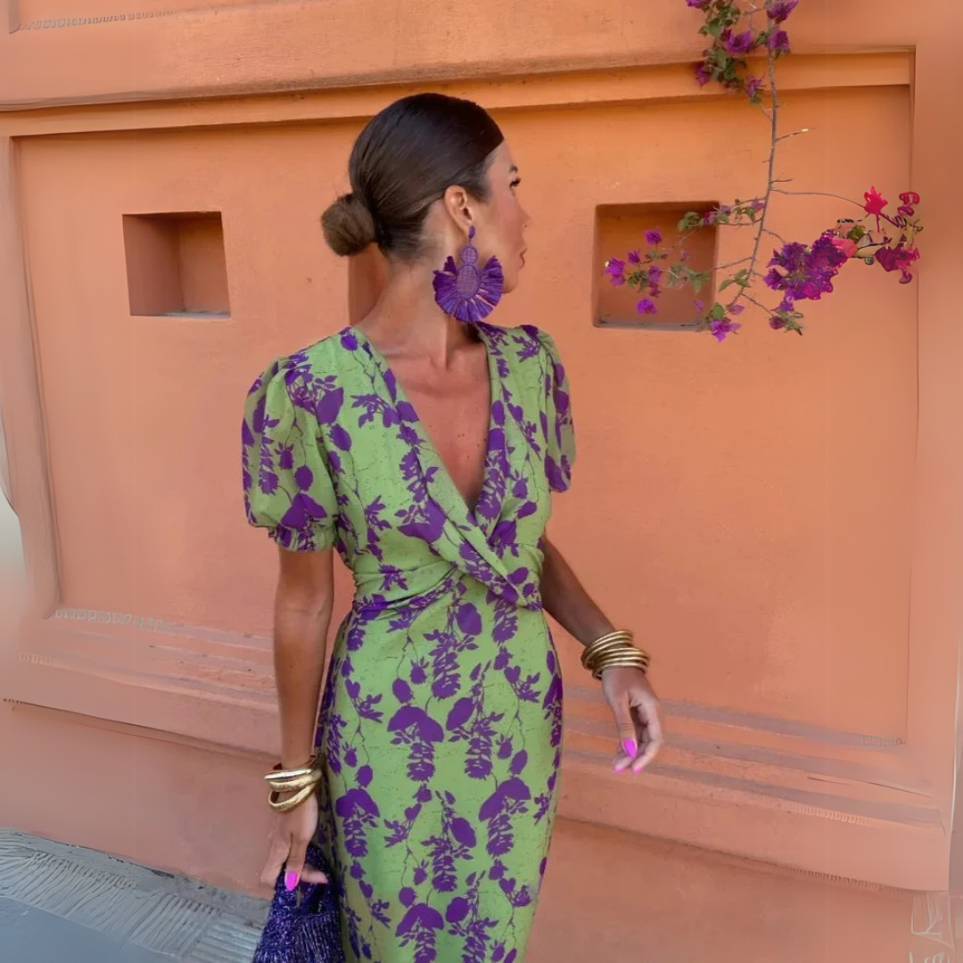 Seglinde - Classic floral midi dress