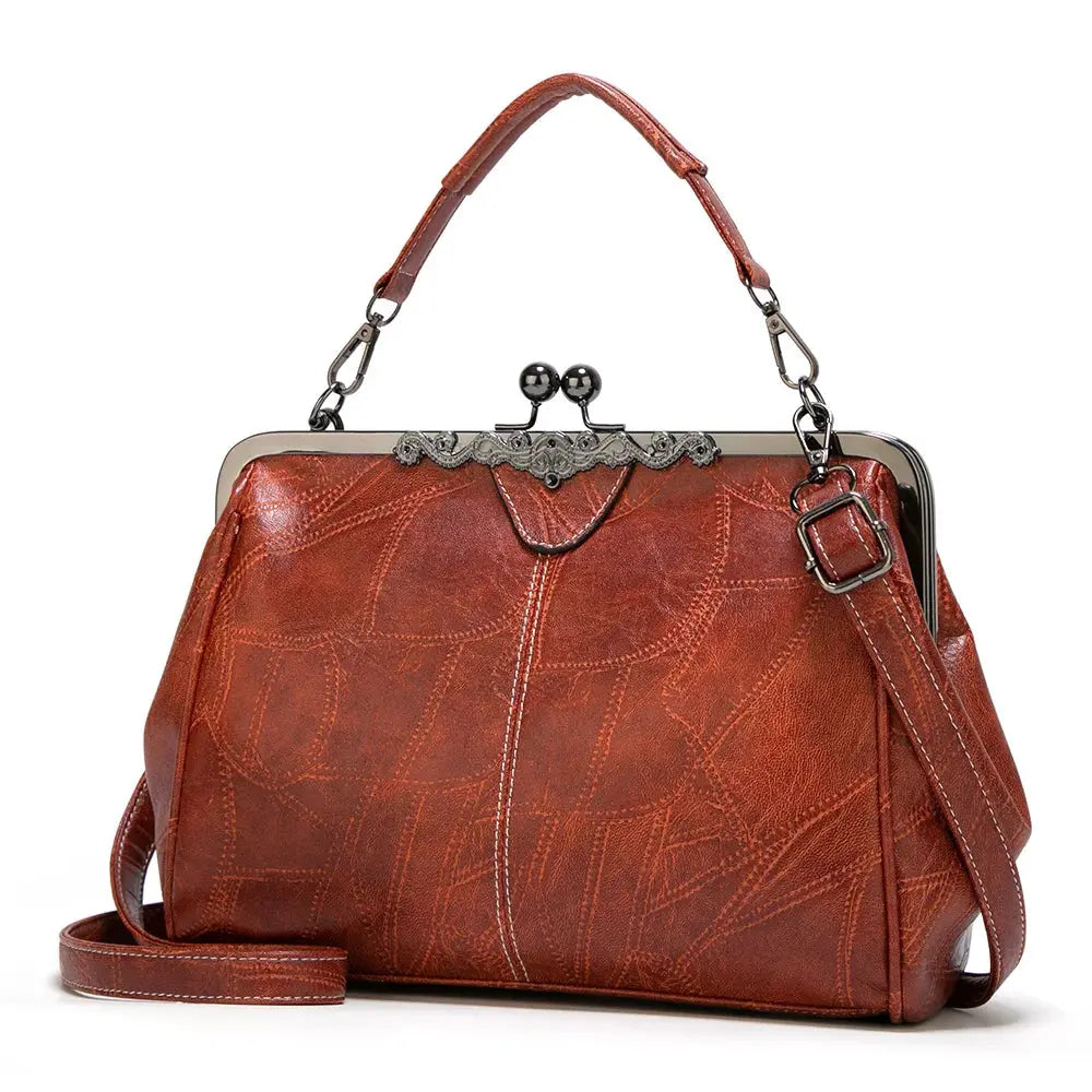 Classic Johanna - Vintage-Inspired Genuine Leather Shoulder Bag