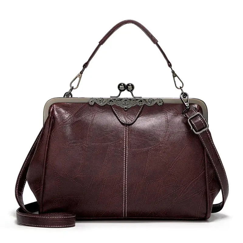 Classic Johanna - Vintage-Inspired Genuine Leather Shoulder Bag