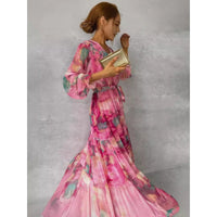 Joyce - Elegant Floral V-neck Dress