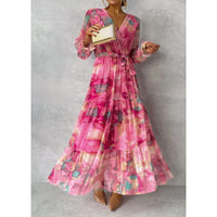 Joyce - Elegant Floral V-neck Dress