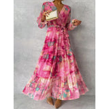 Joyce - Elegant Floral V-neck Dress