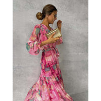 Joyce - Elegant Floral V-neck Dress
