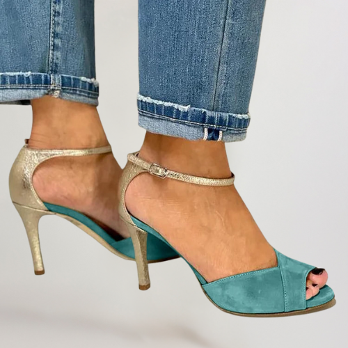 Liv - Shiny peep-toe stiltheel