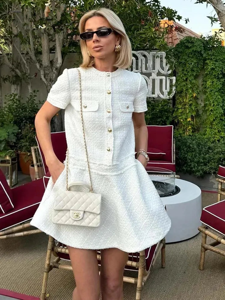 Tosca | Tweed A-Line Mini Dress