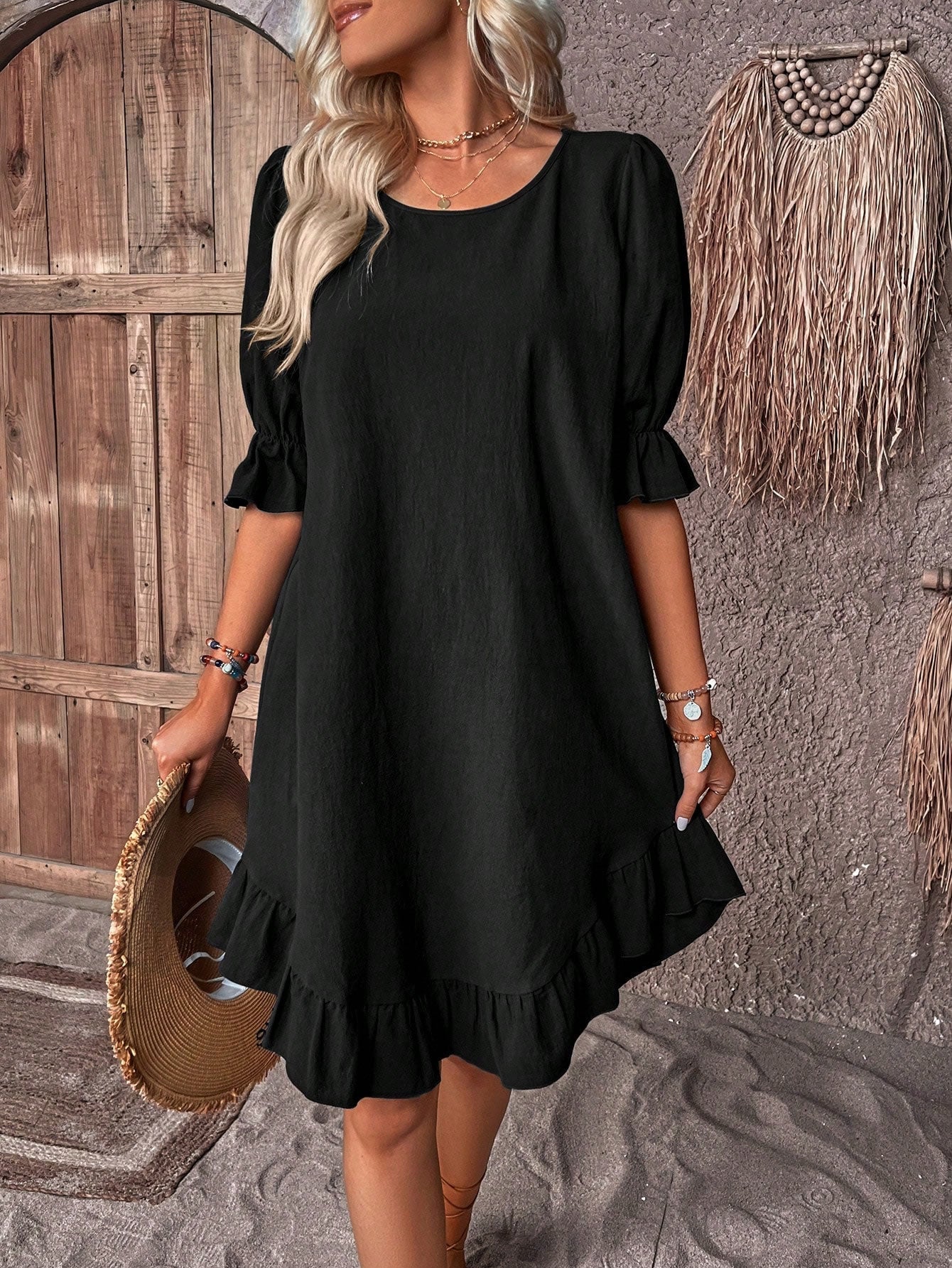 Isolde - Chic Ruffle Hem Dress