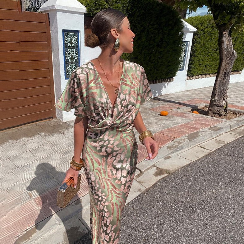 Rina - Women's V-Neck Maxi Dress