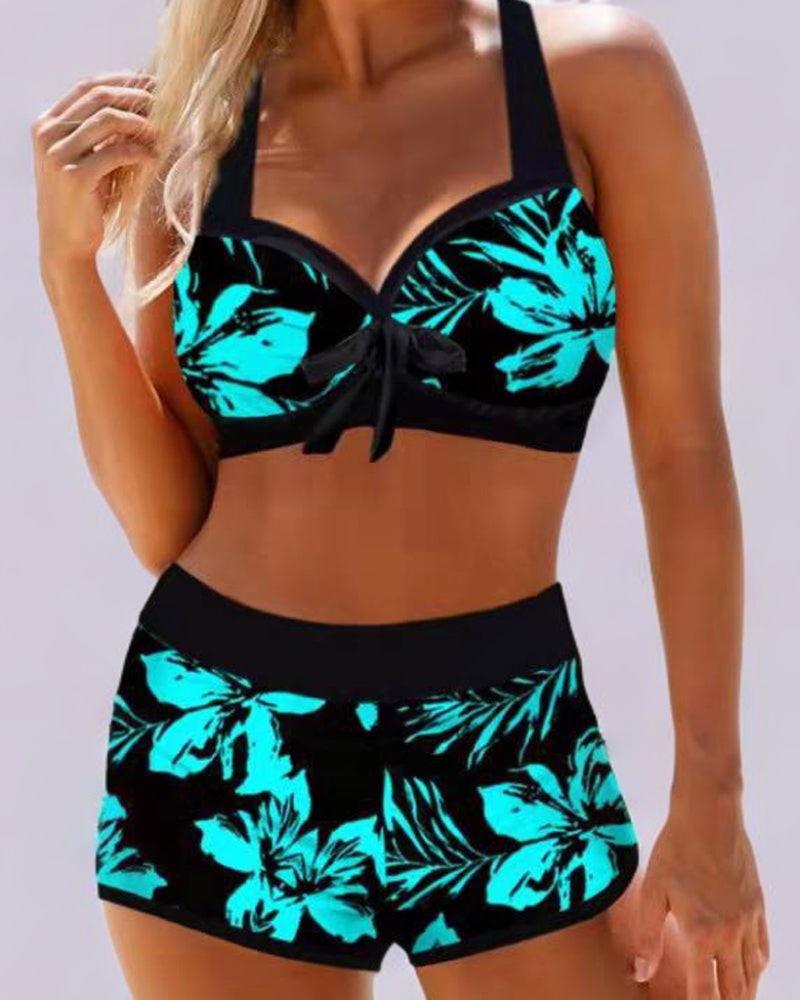 Sherrie - High Waist Floral Print Swimsuit