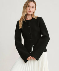 Margery - Elegant wool cardigan with button placket
