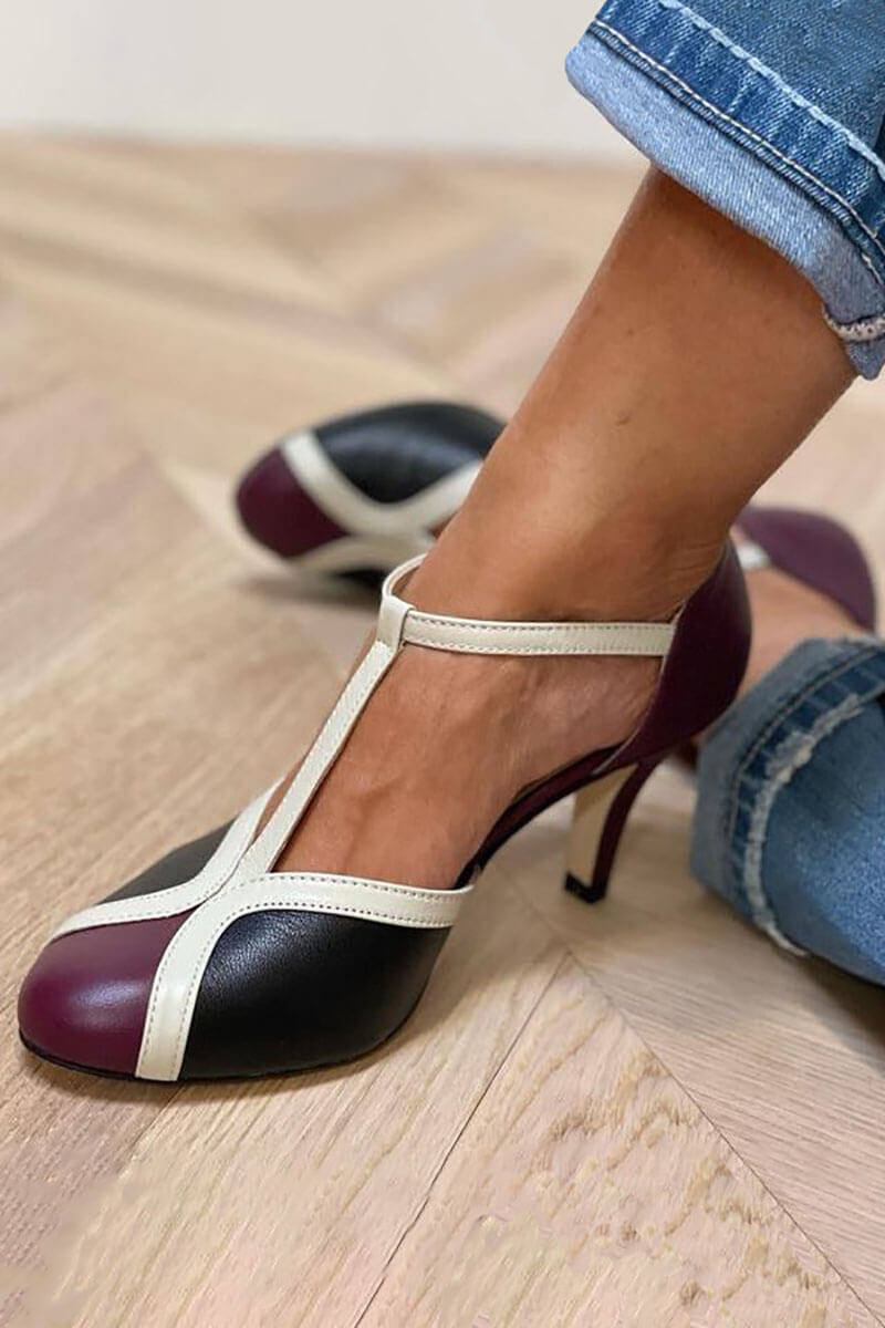 Noire - Comfortable T-strap heels