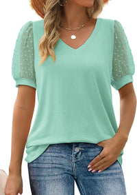 Nema | Textured Sleeve V-Neck Top