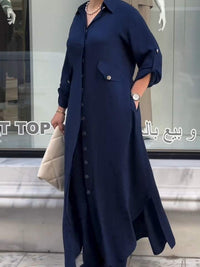The Aria Set – Casual Long Dress with Pants Set
