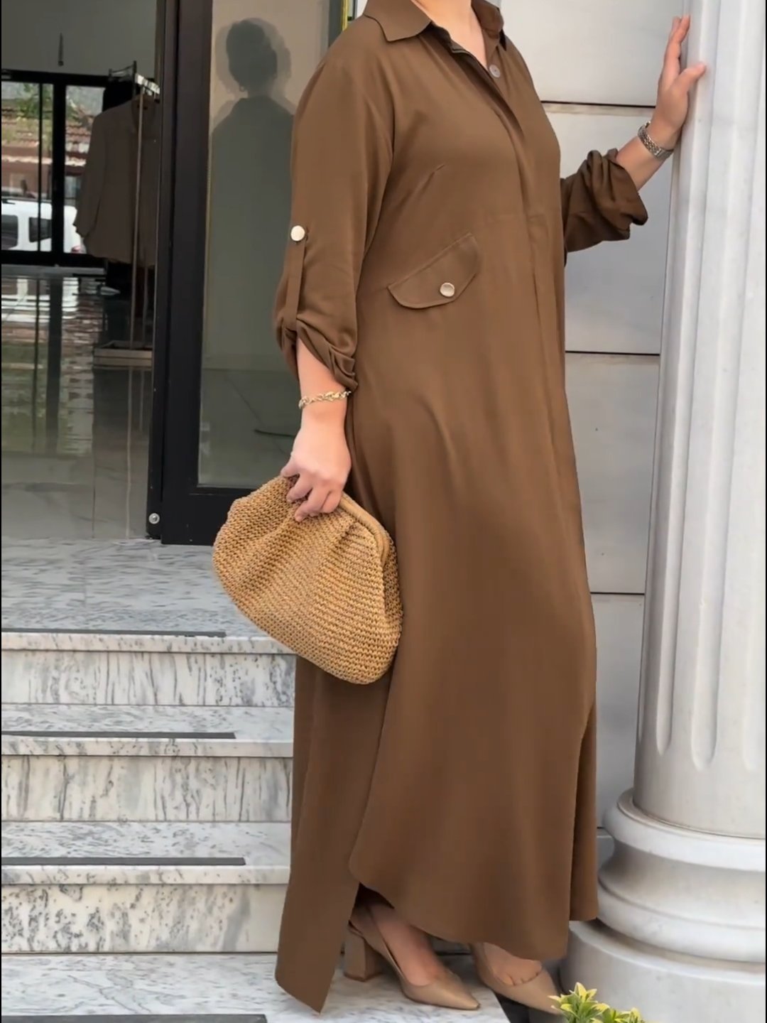 The Aria Set – Casual Long Dress with Pants Set