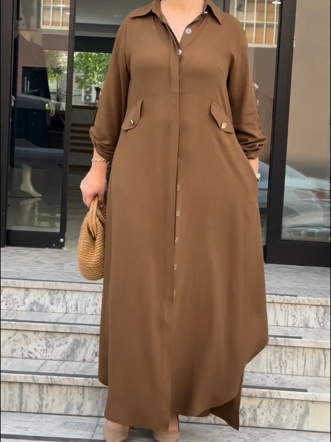 The Aria Set – Casual Long Dress with Pants Set