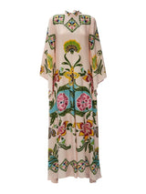 Evelynn - Exquisite Sunshine Floral Print Flowing Dress