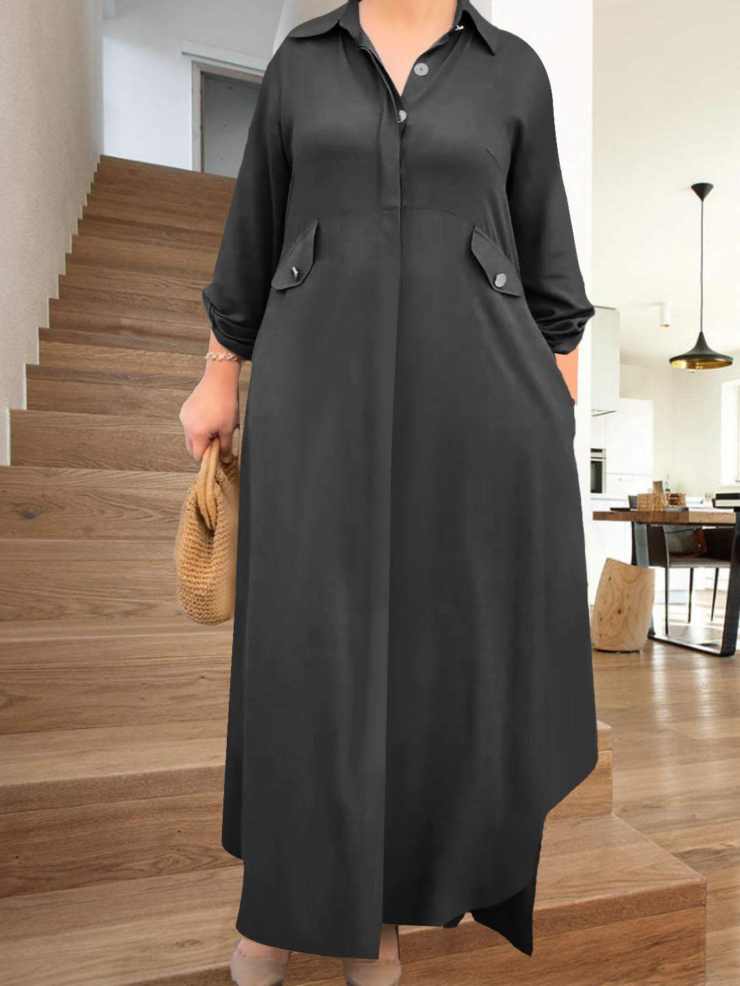 The Aria Set – Casual Long Dress with Pants Set