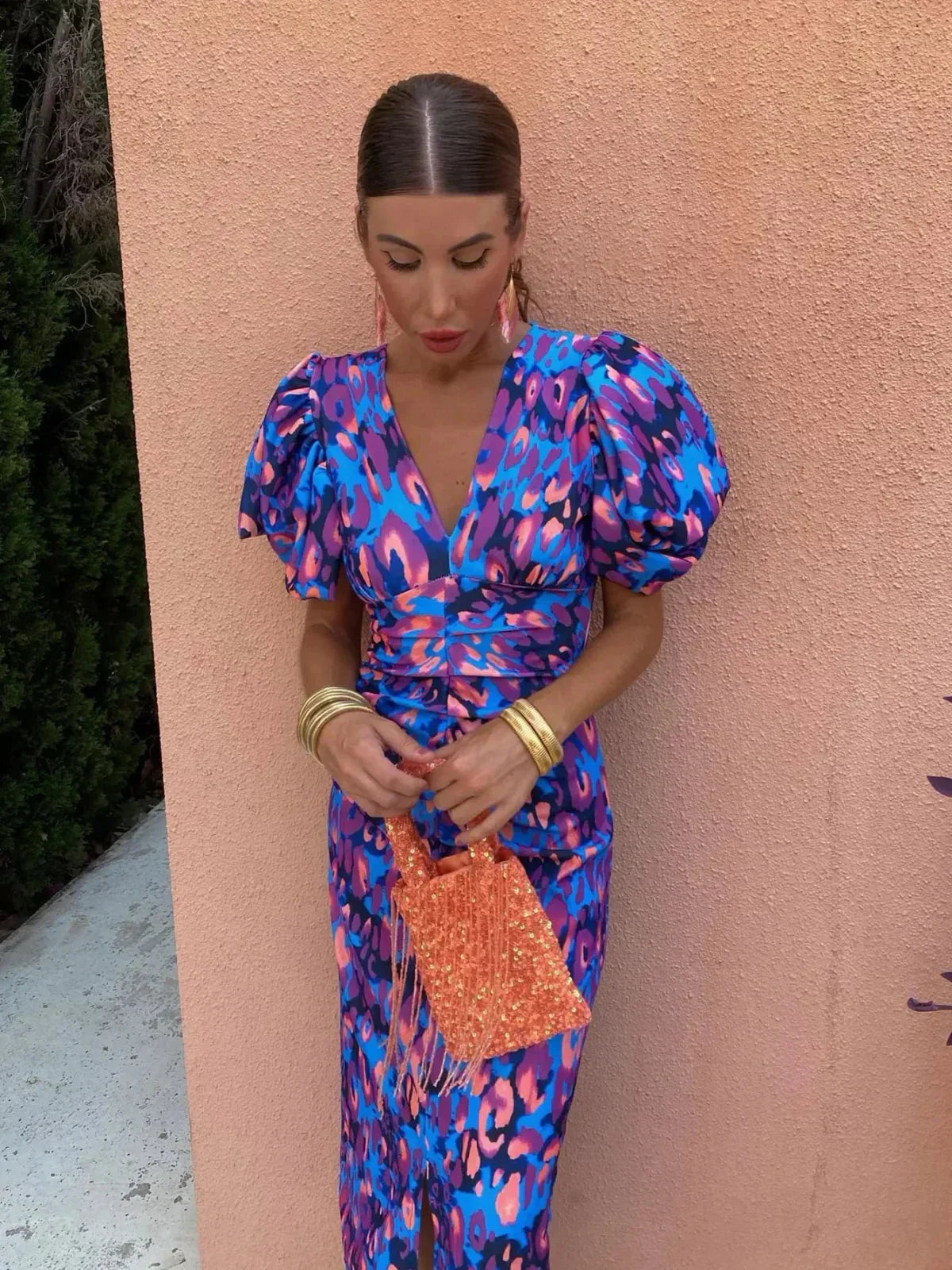 Anneg - Retro print dress