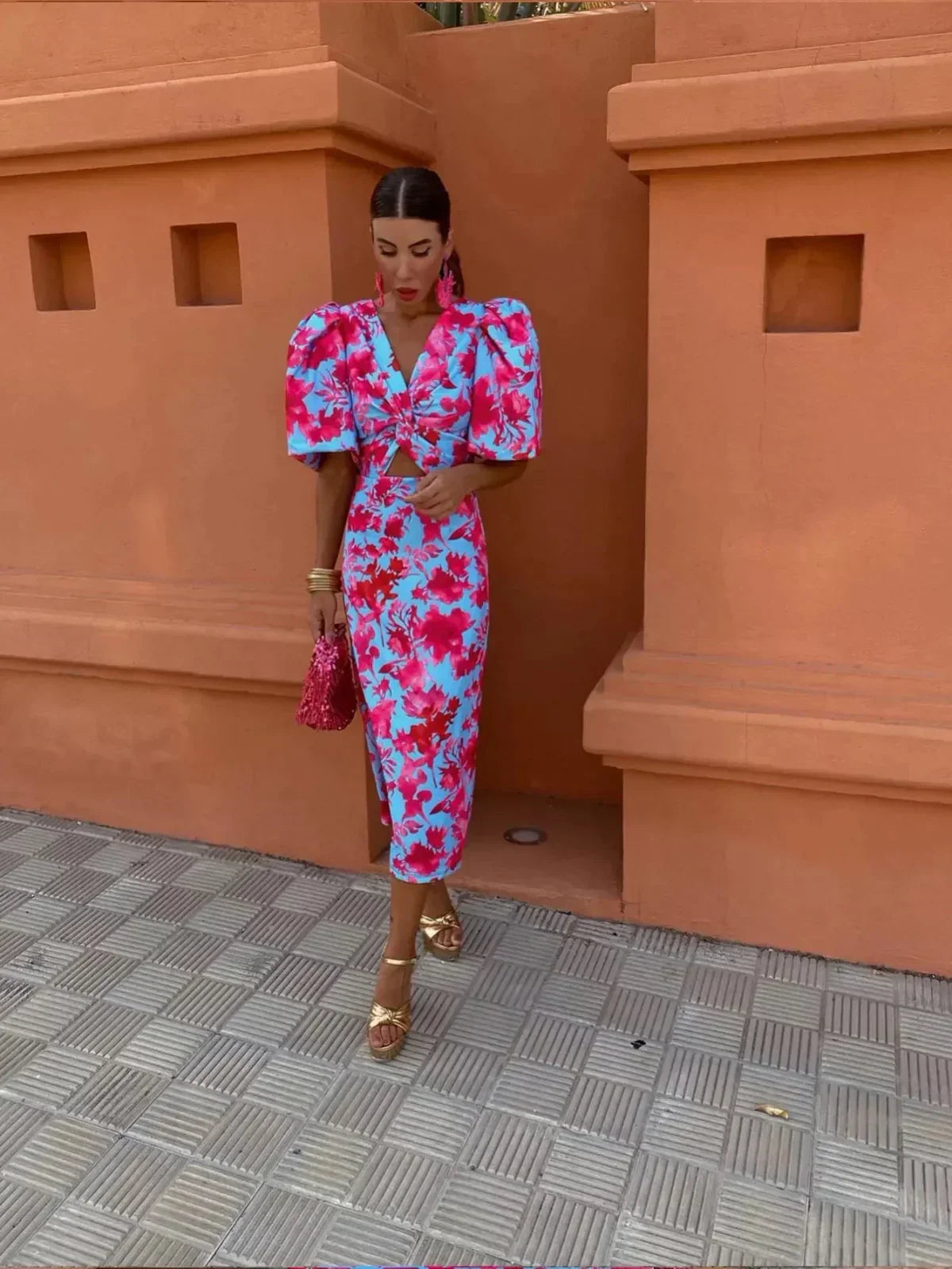Anneg - Retro print dress
