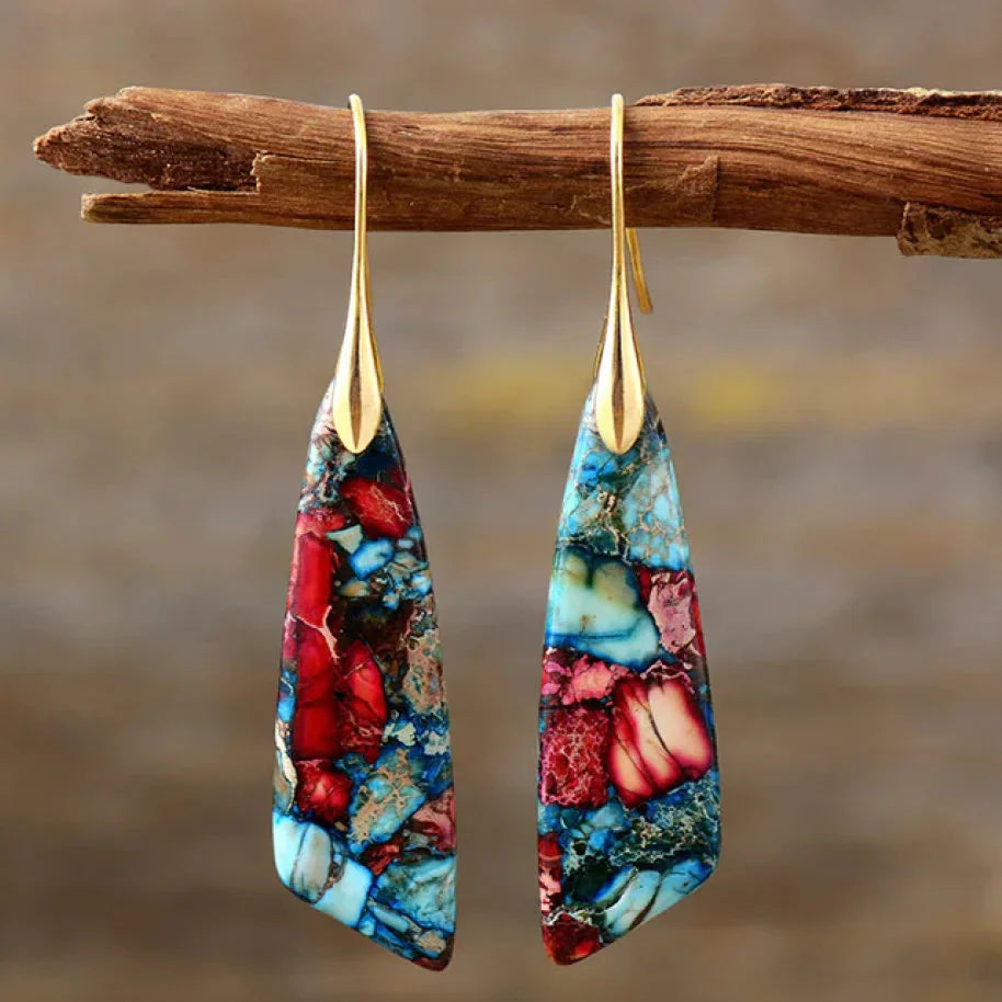 Aubrey – Vintage Colorful Stone Earrings: