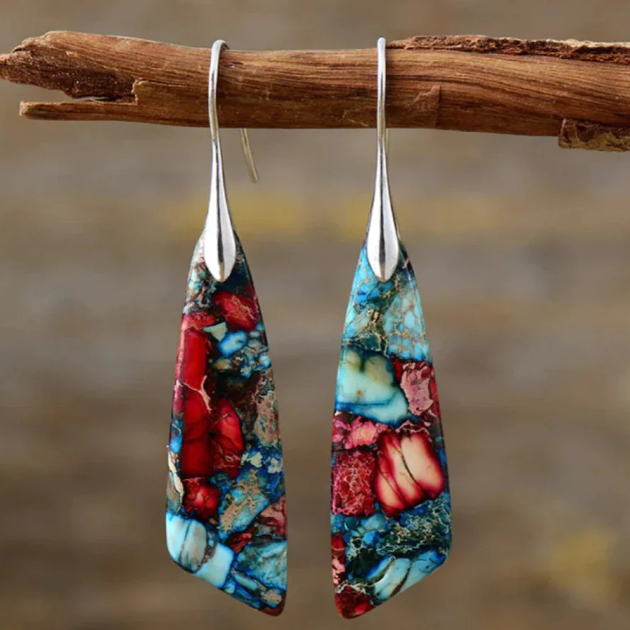 Aubrey – Vintage Colorful Stone Earrings: