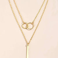 Jasmine – Vintage Gold Dual Circle Pendant Necklace
