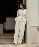 Margery - Elegant wool cardigan with button placket
